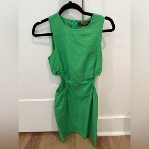Green sleeveless mini dress